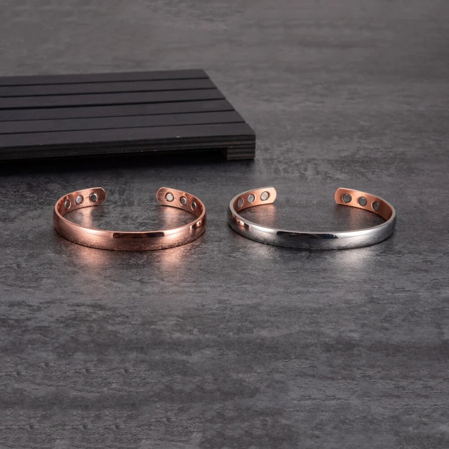 Pure Copper Two Tone Magnetic Bangle/Cuff